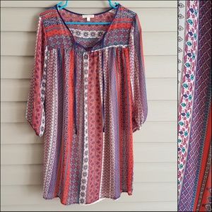 GB size Small boho striped mini shift dress